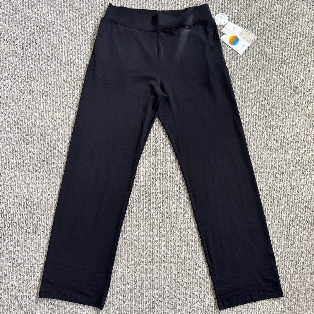 NWT Vuori Women’s Straight Leg Trousers Solid Black Size Large